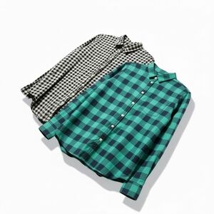 J. Crew 100% Cotton Plaid Shirts - Set Of 2